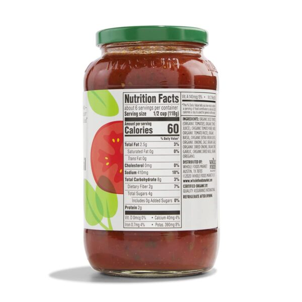 Organic Tomato Basil Pasta Sauce, 25 Ounce - Image 2