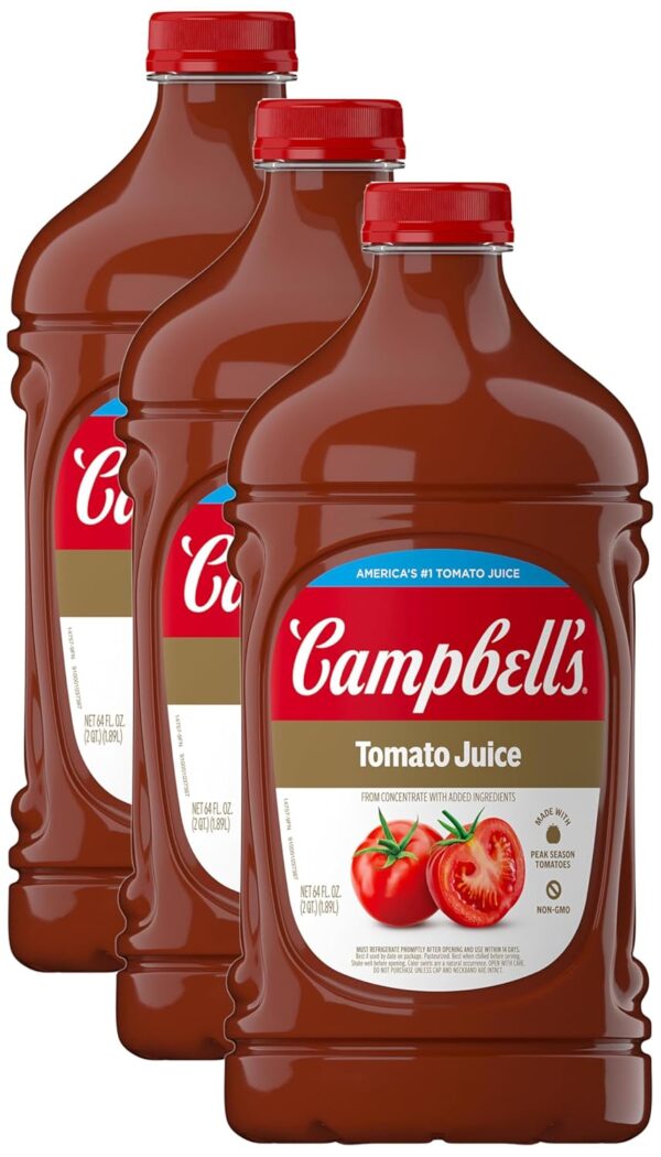 Campbell’s 100% Tomato Juice, 64 (Pack of 3)