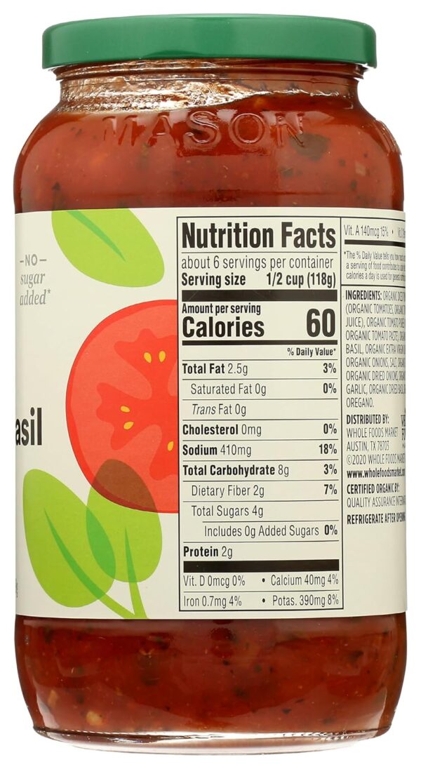 Organic Tomato Basil Pasta Sauce, 25 Ounce - Image 6